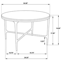 Hermas Round Genuine Marble Top Metal Coffee Table White - What&