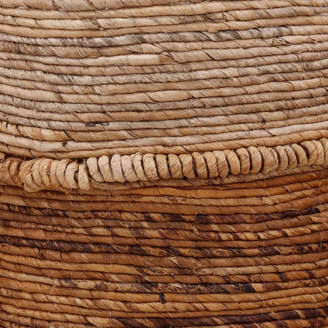Hickory Basket, Medium banana leaf weave and rolled coil band detail - Dovetail - Whats New Furniture Portland OR
