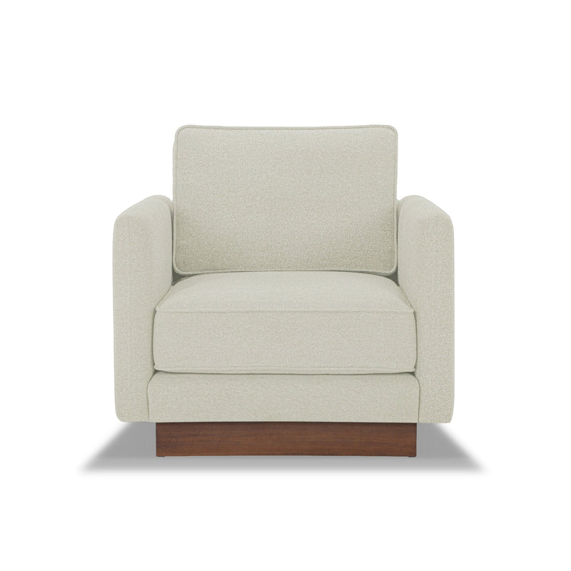 Highland Accent Chair in Vista Linen variant front view - accent chair private label - Whats New Furniture Portland OR