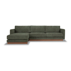 Highland Sectional in Canna Forest Green configuration shot - chaise sectional private label - Whats New Furniture Portland OR