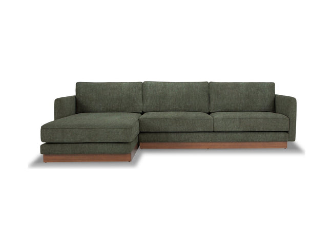 Highland Sectional in Canna Forest Green - chaise sectional private label - Whats New Furniture Portland OR