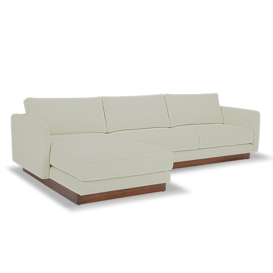 Highland Sectional in Vista Linen lifestyle setting - chaise sectional private label - Whats New Furniture Portland OR