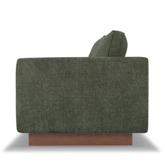 Highland Sofa in Canna Forest Green side view - mid-century sofa private label - Whats New Furniture Portland OR