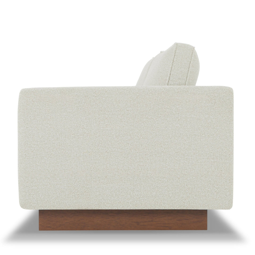 Highland Sofa in Vista Linen back view - mid-century sofa private label - Whats New Furniture Portland OR