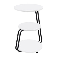 Hilly 3-tier Round Accent Side Table White and Black - What&