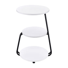 Hilly 3-tier Round Accent Side Table White and Black - What&