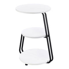 Hilly 3-tier Round Accent Side Table White and Black - What&