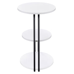 Hilly 3-tier Round Accent Side Table White and Black - What&