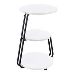 Hilly 3-tier Round Accent Side Table White and Black - What&