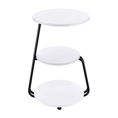 Hilly 3-tier Round Accent Side Table White and Black - What&