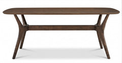 Holstebro Soft Oval Dining Table in Walnut - front studio view - Whats New Furniture Portland