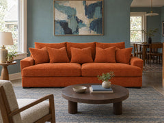 Horizon Sofa in Lush Papaya styled in a 1940s Woodstock cottage - Whats New Furniture Portland OR