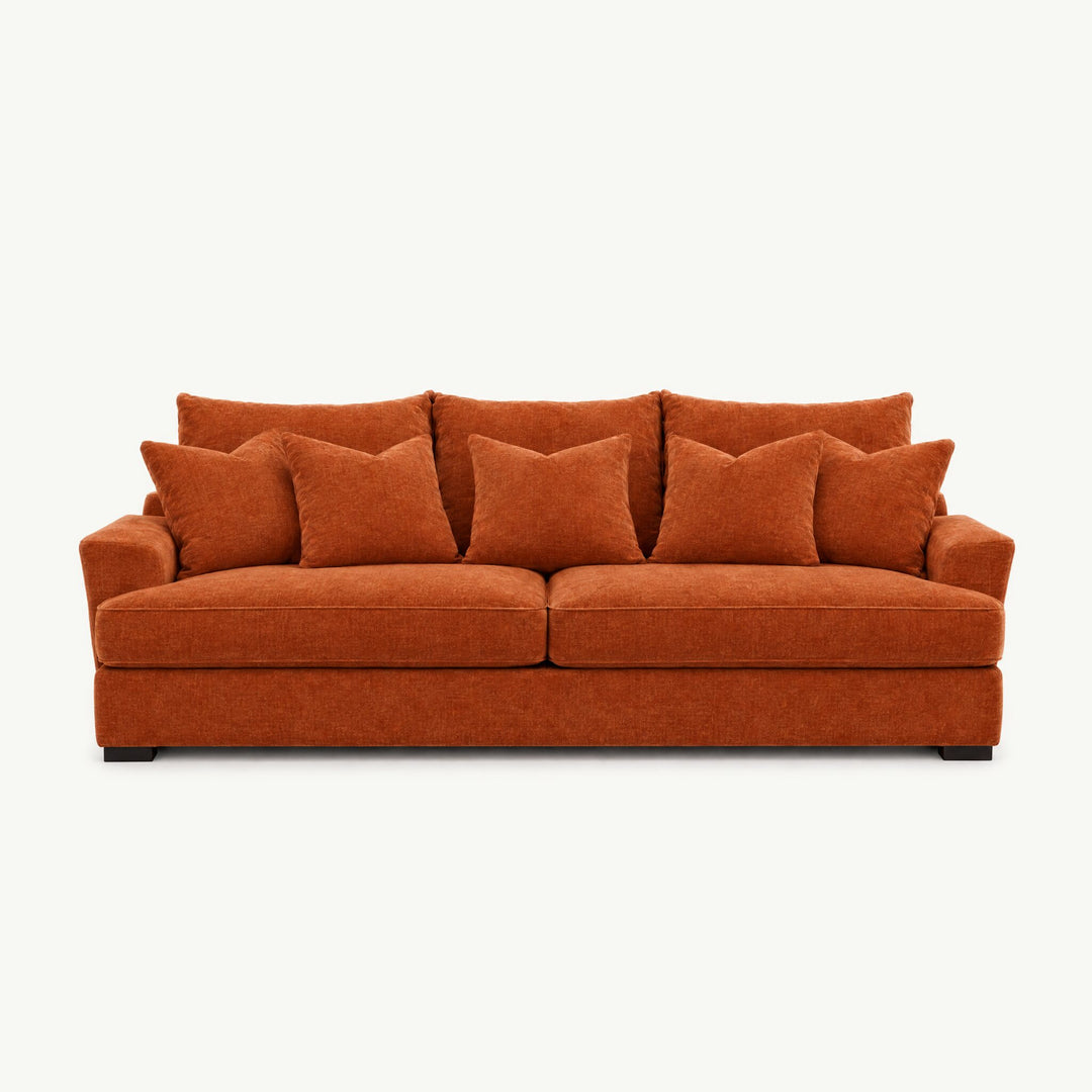 Horizon Sofa in Lush Papaya - studio front view - Stanton - Whats New Furniture Portland OR