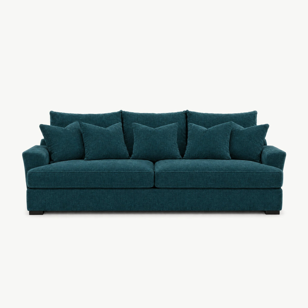 Horizon Sofa in Lush Turquoise - studio front view - Stanton - Whats New Furniture Portland OR