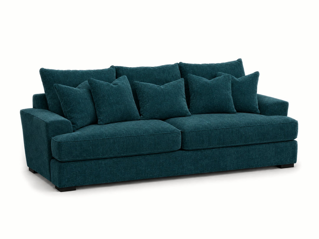 Horizon Sofa in Lush Turquoise - studio three-quarter view - Stanton - Whats New Furniture Portland OR