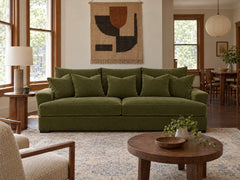 Horizon Sofa in Vintage Moss styled in a Hawthorne duplex flat - Whats New Furniture Portland OR