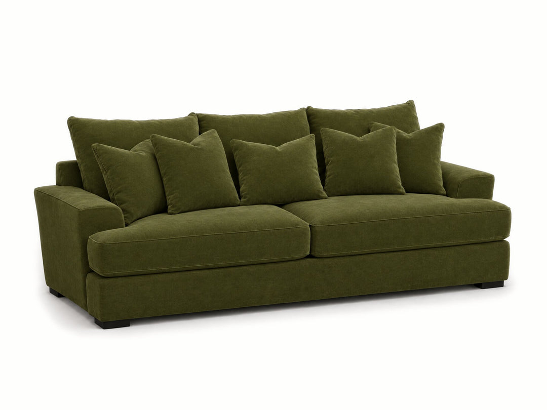Horizon Sofa in Vintage Moss - studio three-quarter view - Stanton - Whats New Furniture Portland OR