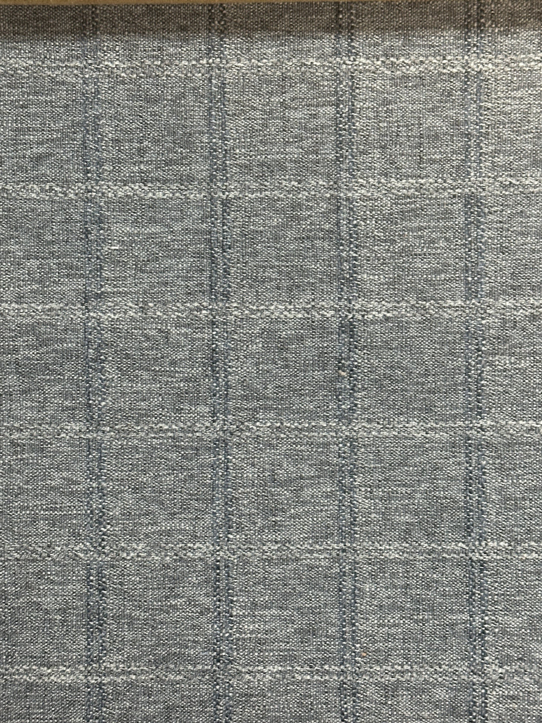 Icon Denim Windowpane Throw Pillow fabric close-up by Decor Fifty-Five - Whats New Furniture Portland OR