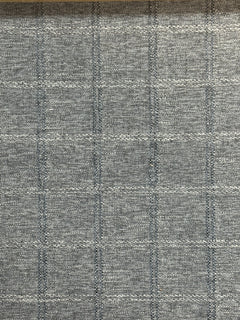 Icon Denim Windowpane Throw Pillow fabric close-up by Decor Fifty-Five - Whats New Furniture Portland OR