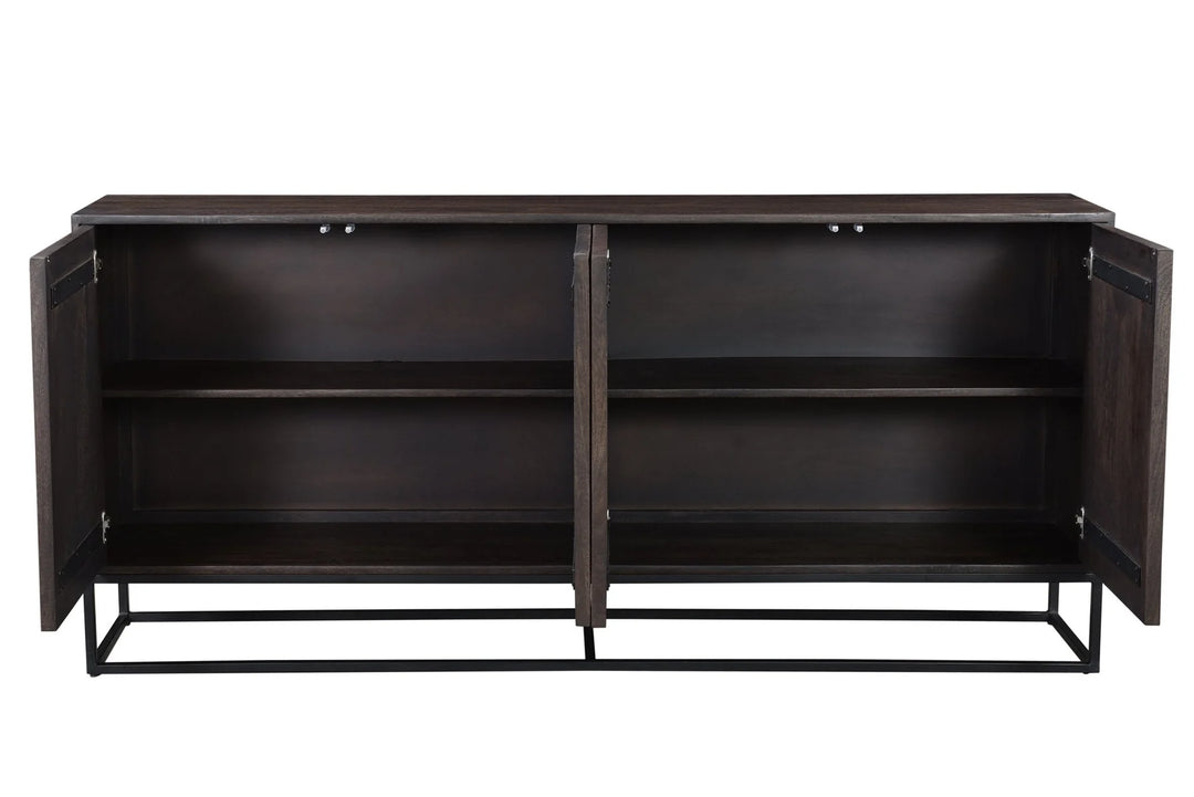 Illusion Sideboard in Medium Walnut Light Teak back view - mango wood sideboard by LH Imports - Whats New Furniture Portland OR