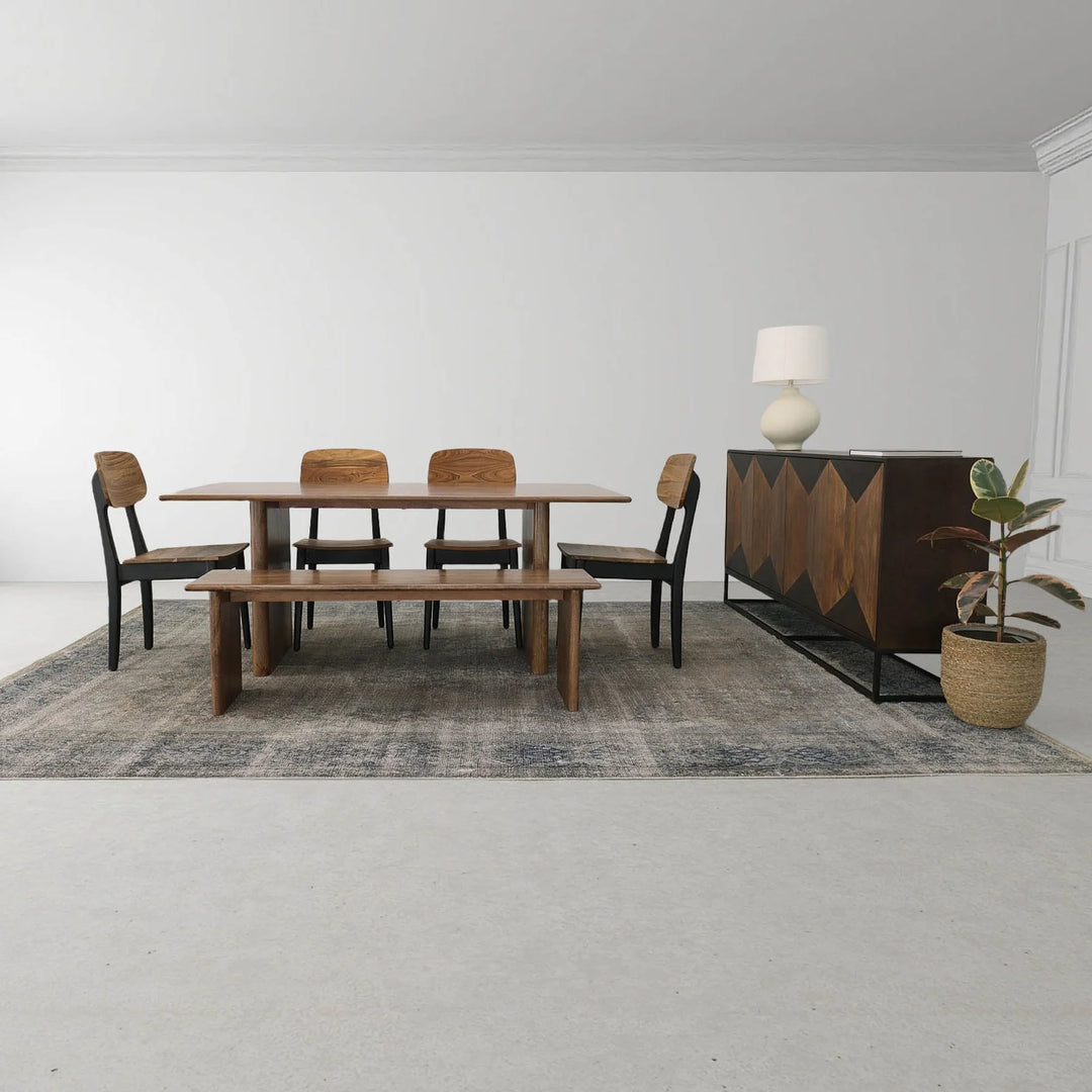 Illusion Sideboard in Medium Walnut Light Teak dining room setting - mango wood sideboard by LH Imports - Whats New Furniture Portland OR