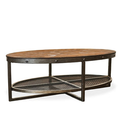 Industrial Oval Coffee Table detail view 3 - Whats New Furniture - Portland, Oregon