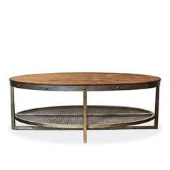 Industrial Oval Coffee Table - Whats New Furniture - Portland, Oregon
