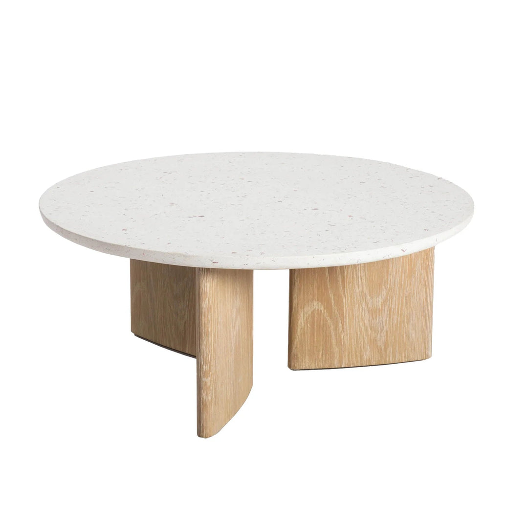 Infinity Coffee Table in Seashell Finish alternate angle - round coffee table by LH Imports - Whats New Furniture Portland OR