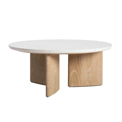 Infinity Coffee Table in Seashell Finish back view - round coffee table by LH Imports - Whats New Furniture Portland OR