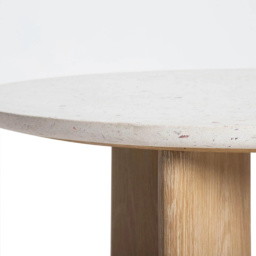 Infinity Coffee Table in Seashell Finish corner detail - round coffee table by LH Imports - Whats New Furniture Portland OR