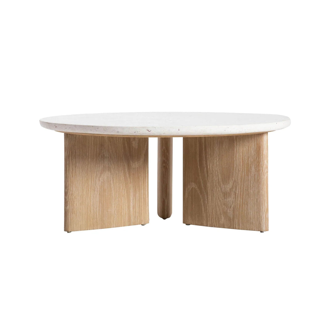 Infinity Coffee Table in Seashell Finish detail view - round coffee table by LH Imports - Whats New Furniture Portland OR