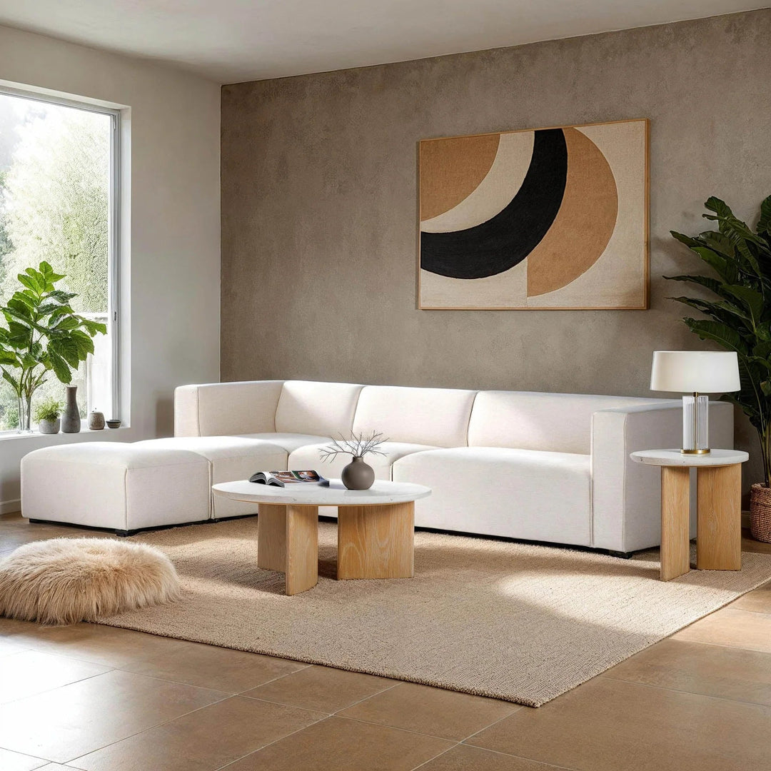 Infinity Coffee Table in Seashell Finish top-down view - round coffee table by LH Imports - Whats New Furniture Portland OR