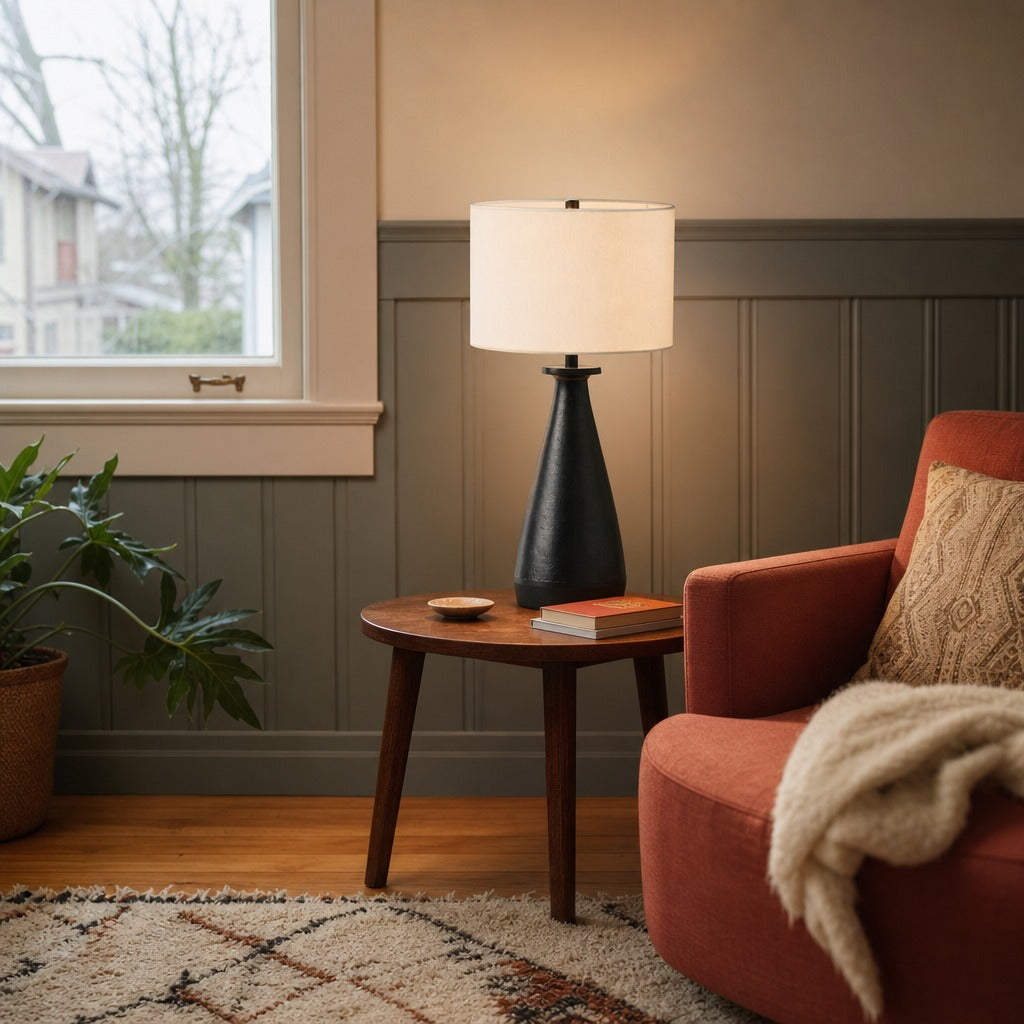 Innes Table Lamp styled in Portland Montavilla cottage living room - Whats New Furniture