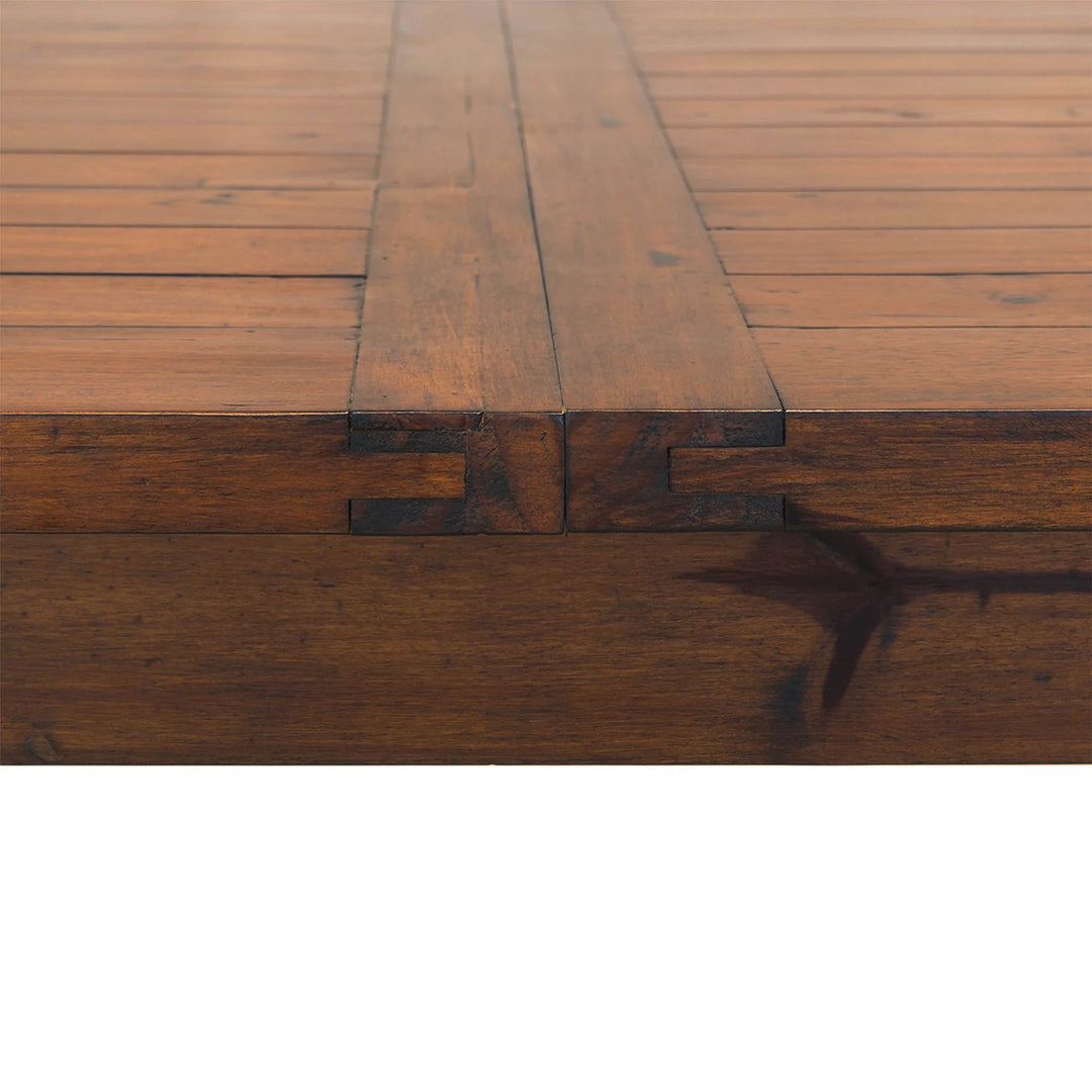 Irish Coast Extension Dining Table in African Dusk corner detail - extension dining table by LH Imports - Whats New Furniture Portland OR