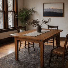 Irish Coast Extension Dining Table in African Dusk top-down view - extension dining table by LH Imports - Whats New Furniture Portland OR