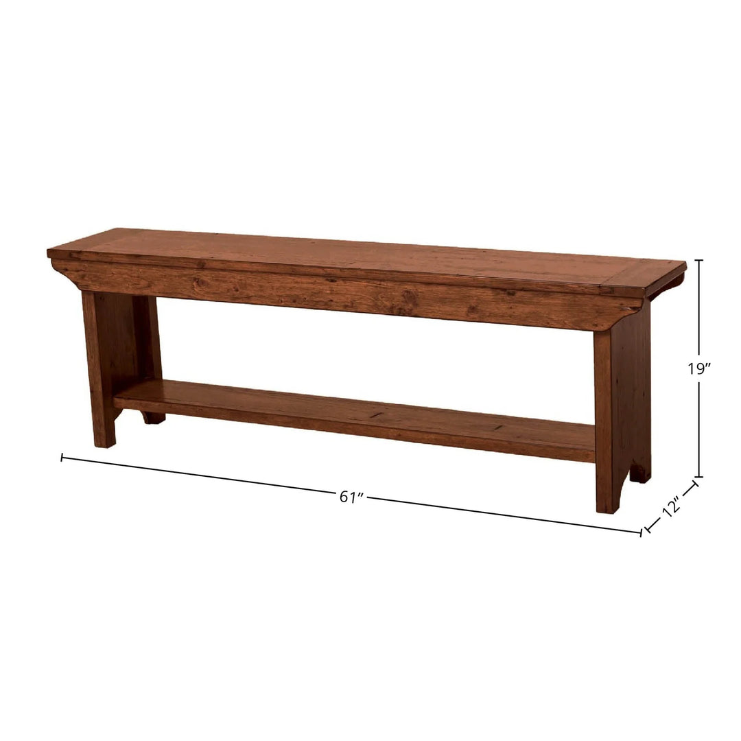 Irish Coast Regular Bench in African Dusk spec sheet - reclaimed pine bench by LH Imports - Whats New Furniture Portland OR