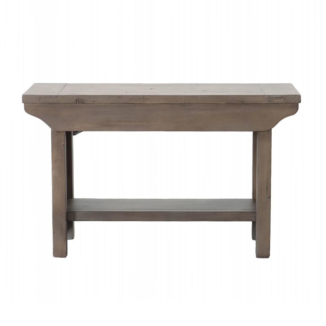 Irish Coast Small Bench in Sundried Ash variant side view - reclaimed wood bench by LH Imports - Whats New Furniture Portland OR