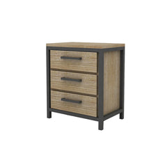 Irondale Nightstand in Mocha Grey side angle - three drawer nightstand by LH Imports - Whats New Furniture Portland OR