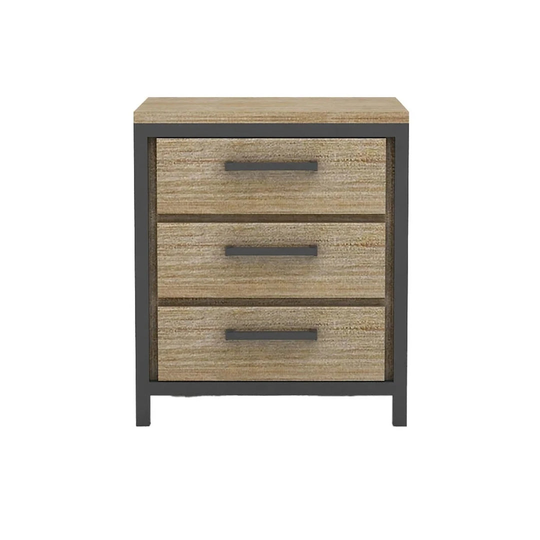 Irondale Nightstand in Mocha Grey - three drawer nightstand by LH Imports - Whats New Furniture Portland OR