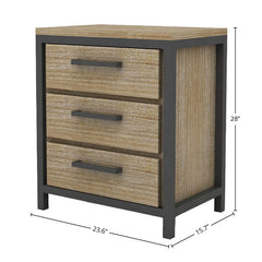 Irondale Nightstand in Mocha Grey spec sheet - three drawer nightstand by LH Imports - Whats New Furniture Portland OR