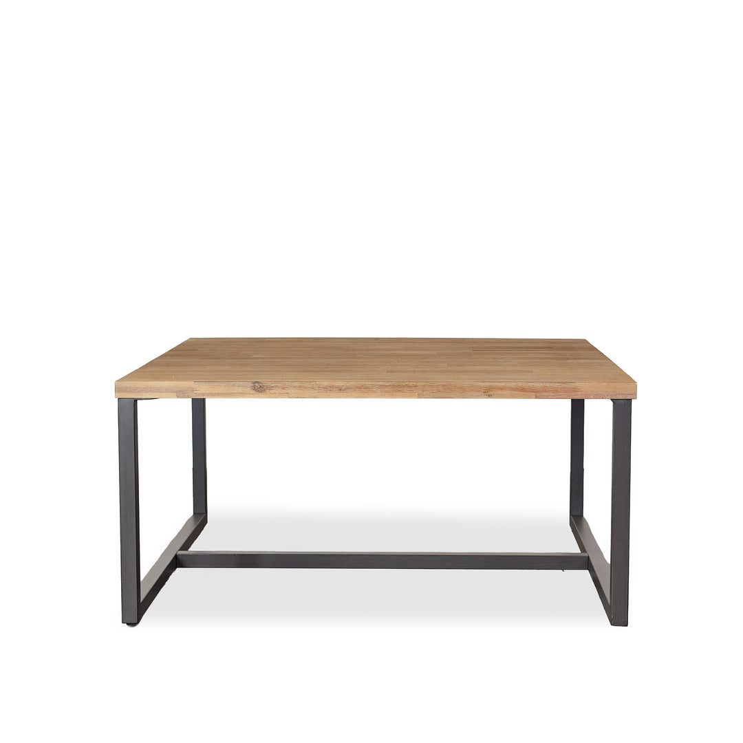 Irondale Square Coffee Table in Mocha Grey alternate angle - oak and steel square coffee table by LH Imports - Whats New Furniture Portland OR