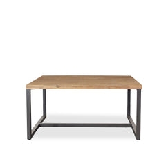 Irondale Square Coffee Table in Mocha Grey alternate angle - oak and steel square coffee table by LH Imports - Whats New Furniture Portland OR