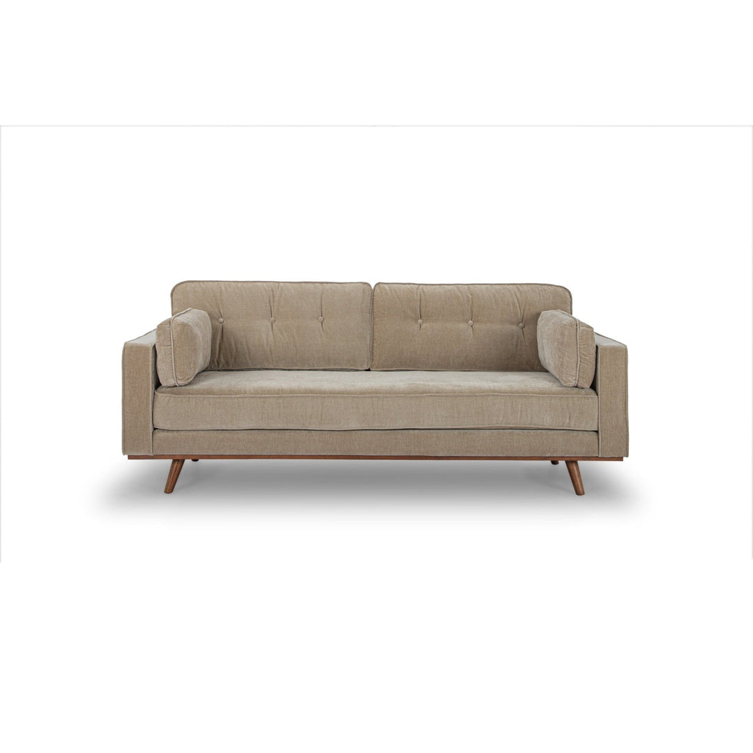 Irvington Sofa in Pasha Army alternate angle - mid-century fabric sofa private label - Whats New Furniture Portland OR