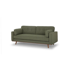 Irvington Sofa in Pasha Army side angle - mid-century fabric sofa private label - Whats New Furniture Portland OR