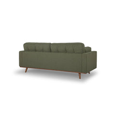 Irvington Sofa in Pasha Army back view - mid-century fabric sofa private label - Whats New Furniture Portland OR