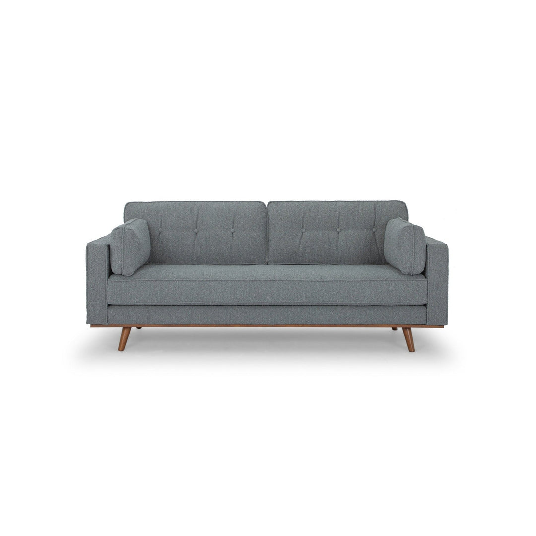 Irvington Sofa in Pasha Army configuration shot - mid-century fabric sofa private label - Whats New Furniture Portland OR