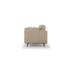 Irvington Sofa in Pasha Army corner detail - mid-century fabric sofa private label - Whats New Furniture Portland OR