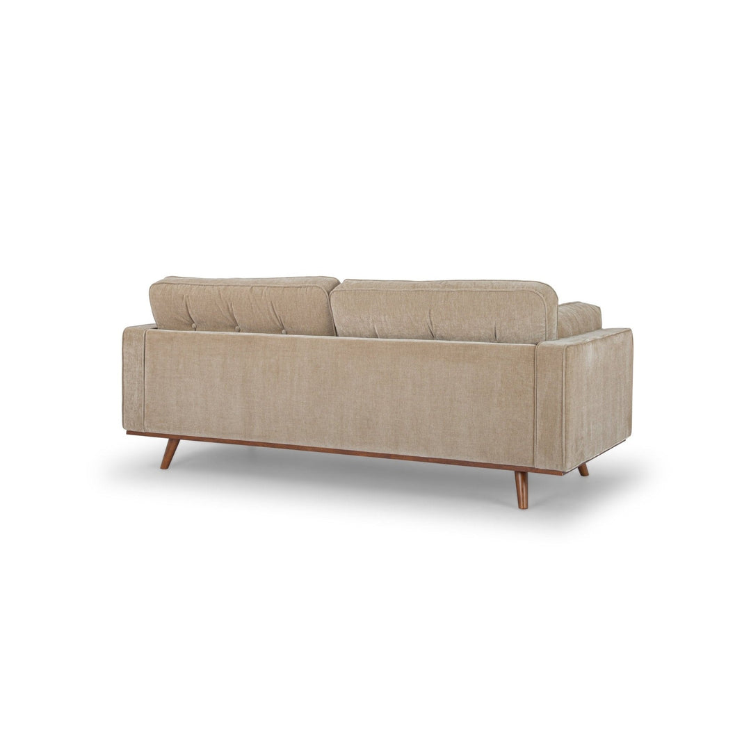 Irvington Sofa in Pasha Army side view - mid-century fabric sofa private label - Whats New Furniture Portland OR