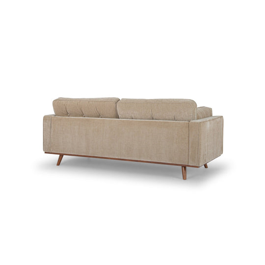 Irvington Sofa in Pasha Army side view - mid-century fabric sofa private label - Whats New Furniture Portland OR