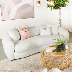 Isabella Faux Sheepskin Upholstered Sofa Natural - What&